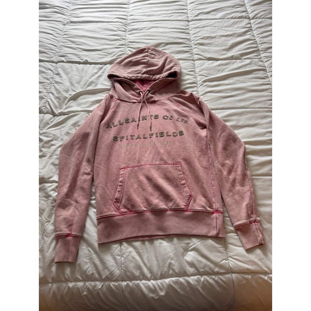 10 All Saints Faded Pink Cotton Hoodie EUC